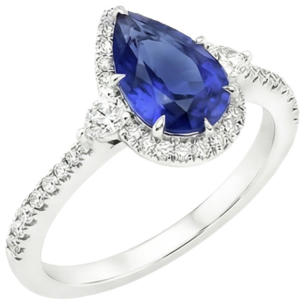vero pear diamante 5.25carati anello angolo laterale