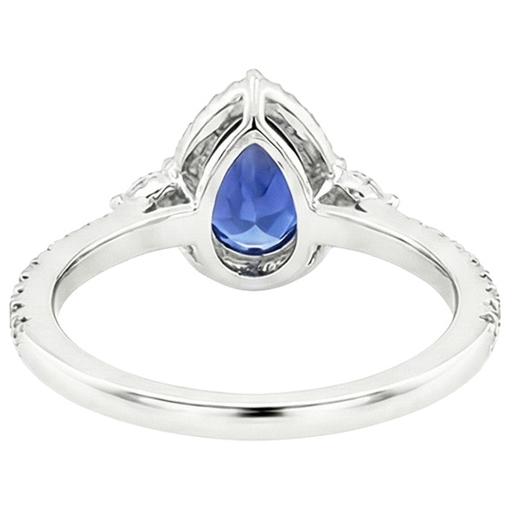 vero pear diamante 5.25carati anello vista dall'alto