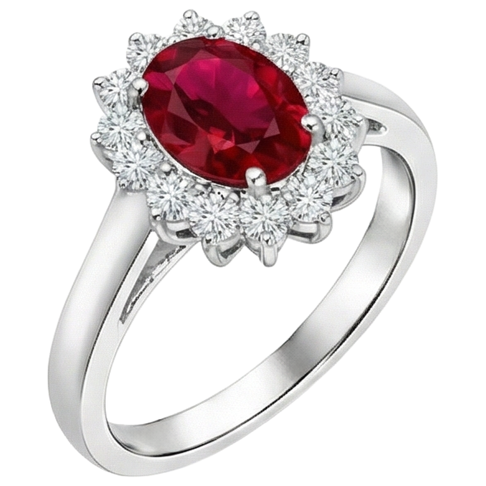 vero oval diamante 4.25carati anello vista dall'alto