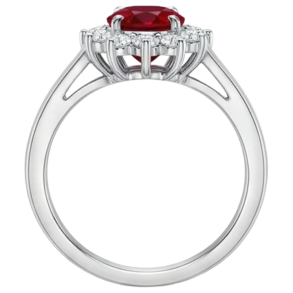 vero oval diamante 4.25carati anello vista di profilo