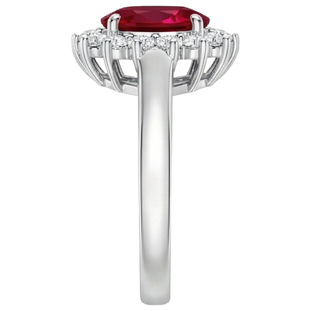 vero oval diamante 4.25carati anello su bianco