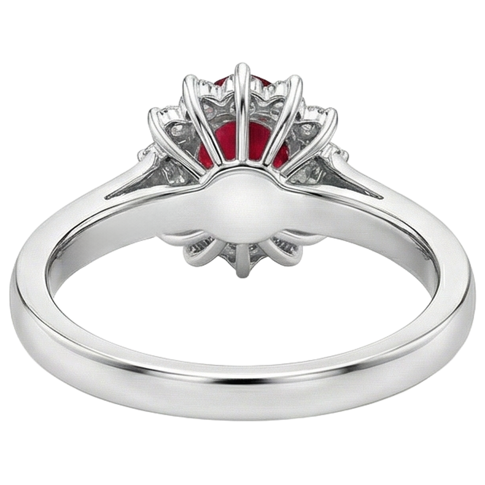 vero oval diamante 4.25carati anello con accenti diamanti