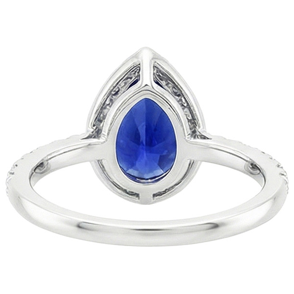 vero pear diamante 3.75carati anello vista dall'alto