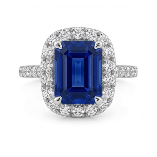 vero round diamante 3.50carati anello angolo laterale