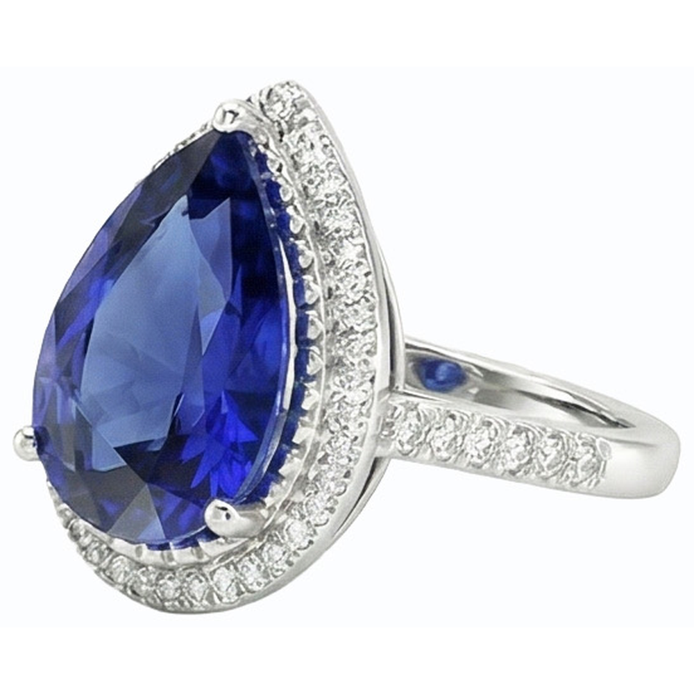 vero round diamante 4carati anello vista di profilo