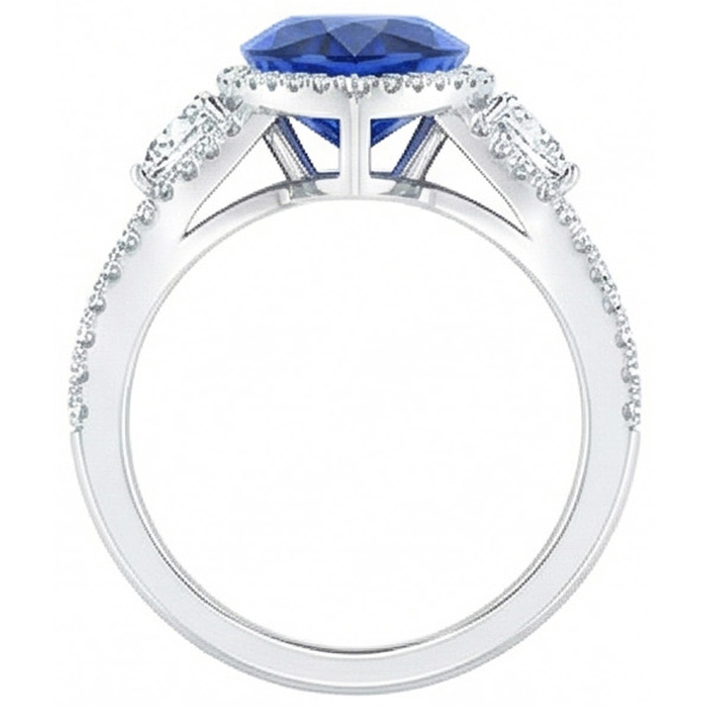 vero round diamante 4carati anello angolo laterale