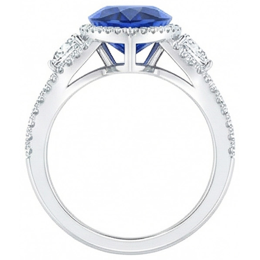 vero round diamante 4carati anello angolo laterale
