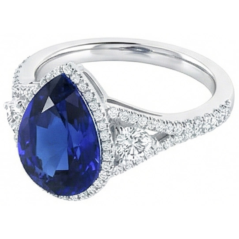 vero round diamante 4carati anello vista di profilo