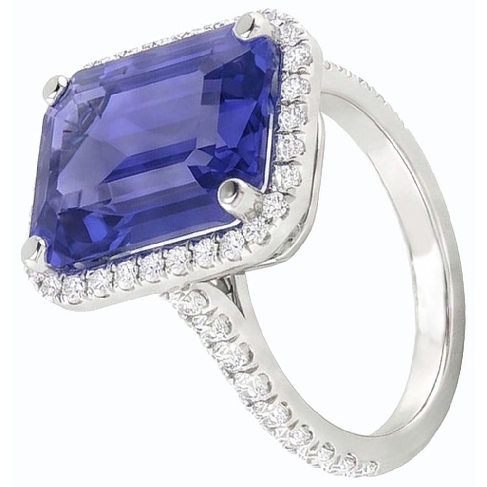 vero round diamante 4.50carati anello vista di profilo