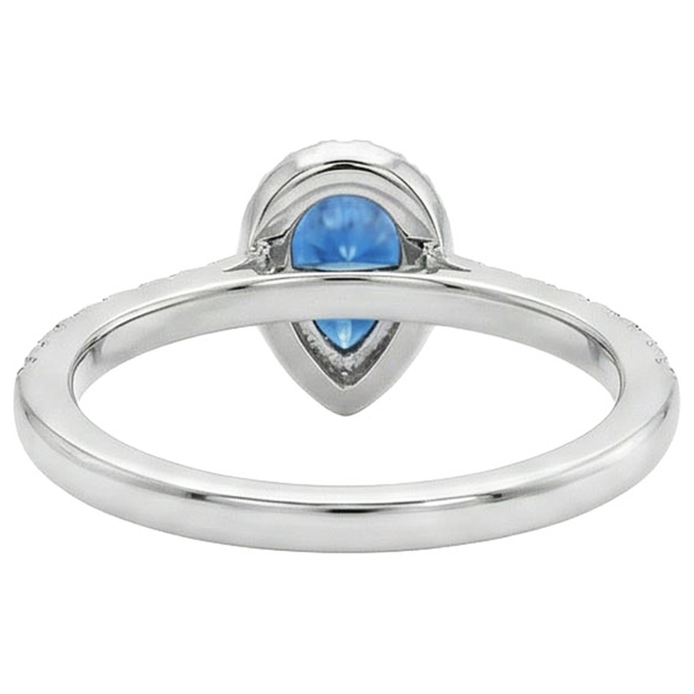 vero pear diamante 4.50carati anello vista di profilo