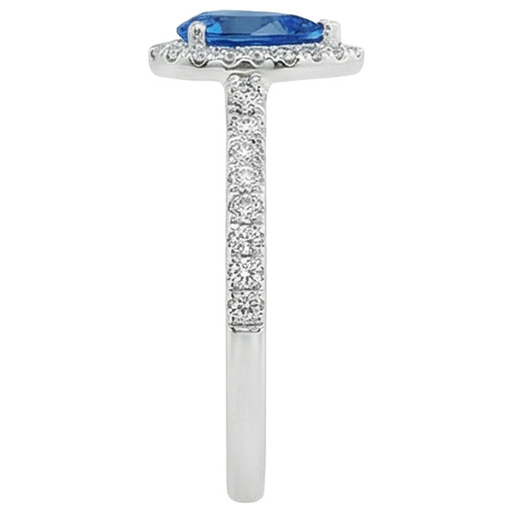vero pear diamante 4.50carati anello vista dall'alto