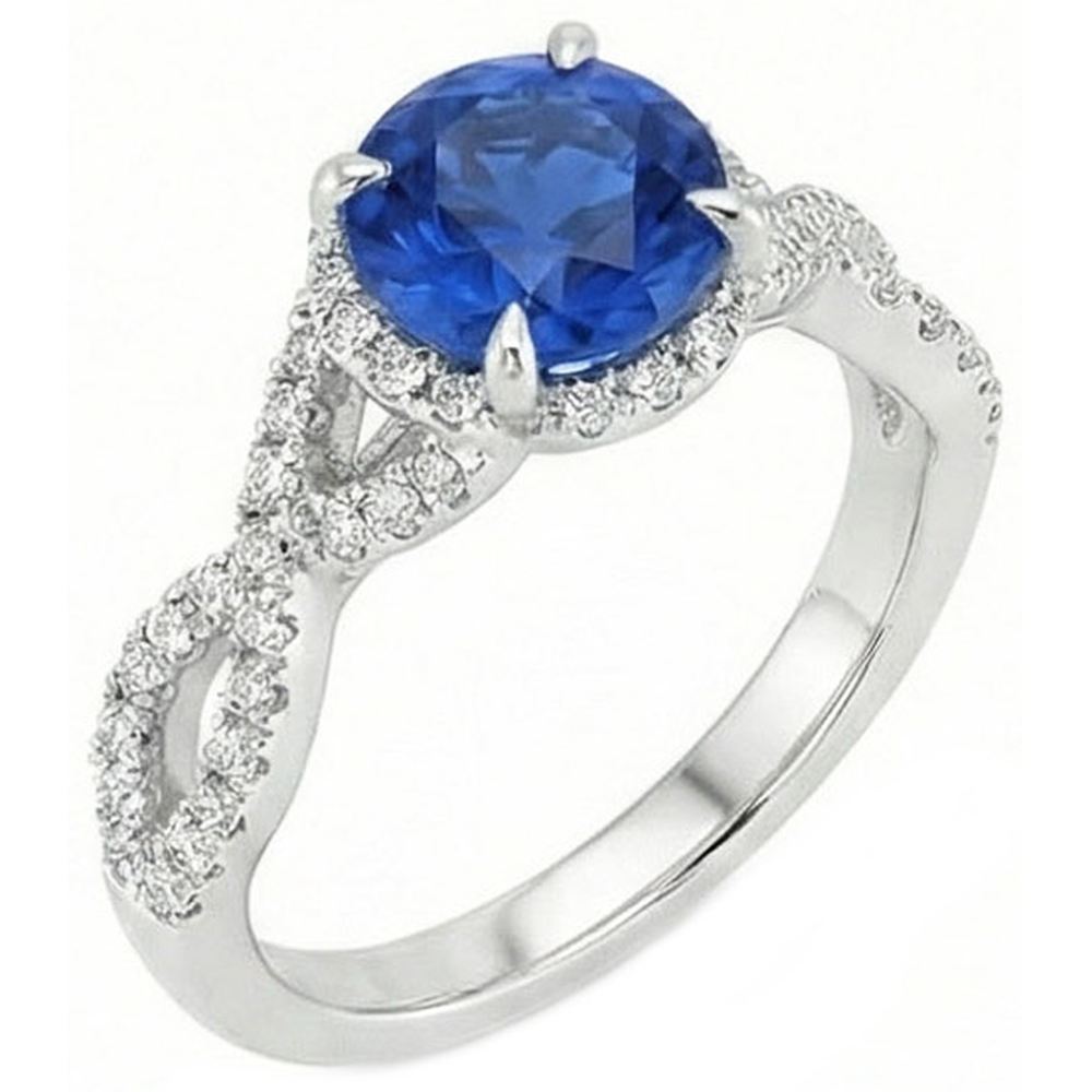 vero round diamante 4.85carati anello vista frontale