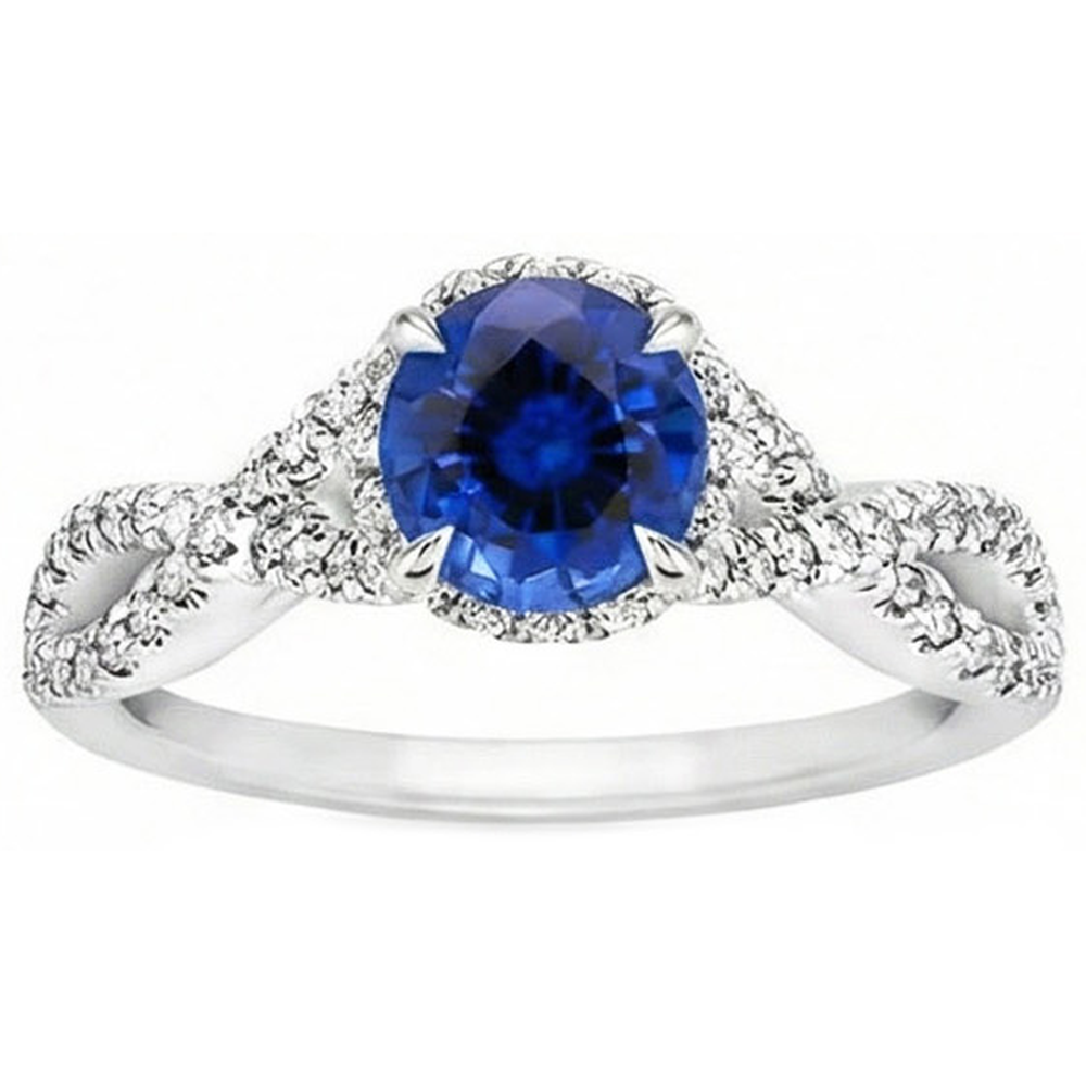 vero round diamante 4.85carati anello angolo laterale