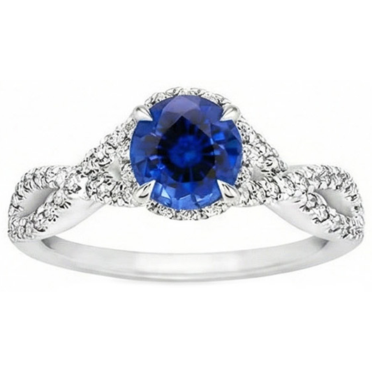 vero round diamante 4.85carati anello angolo laterale