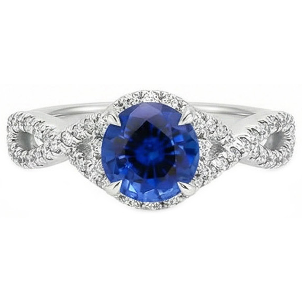 vero round diamante 4.85carati anello dettaglio ravvicinato