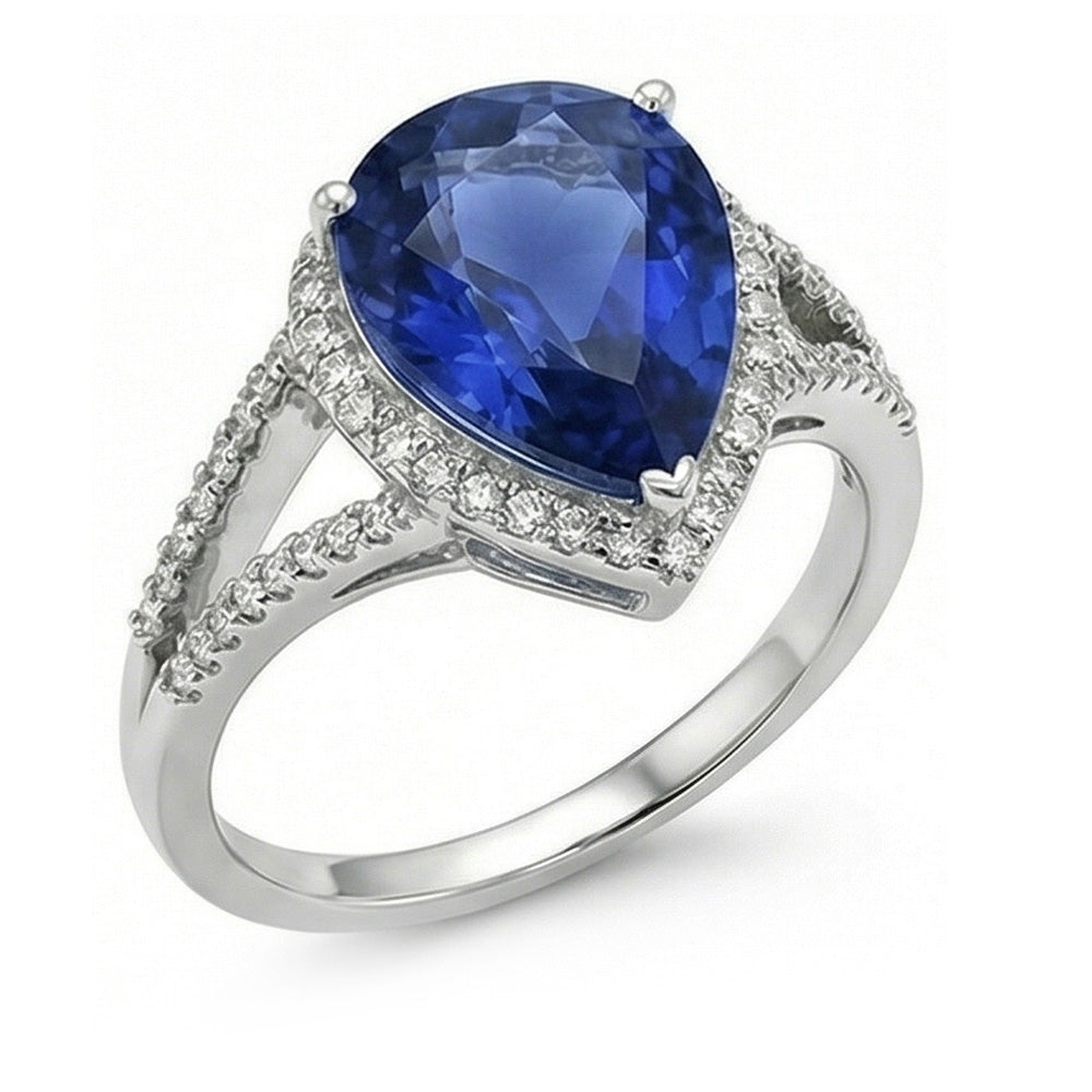 vero round diamante 3.50carati anello vista frontale
