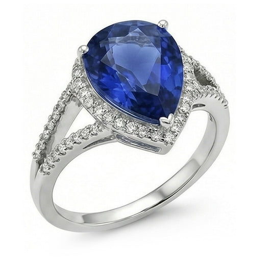 vero round diamante 3.50carati anello vista frontale