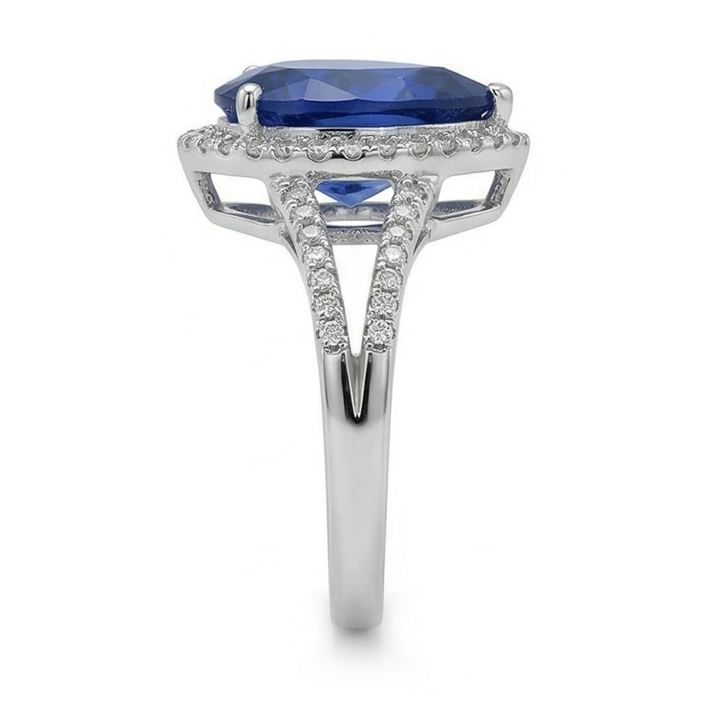 vero round diamante 3.50carati anello vista di profilo