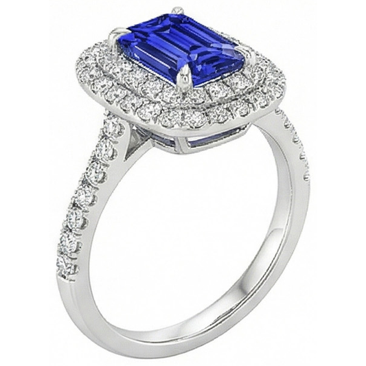 vero emerald diamante 5carati anello dettaglio ravvicinato