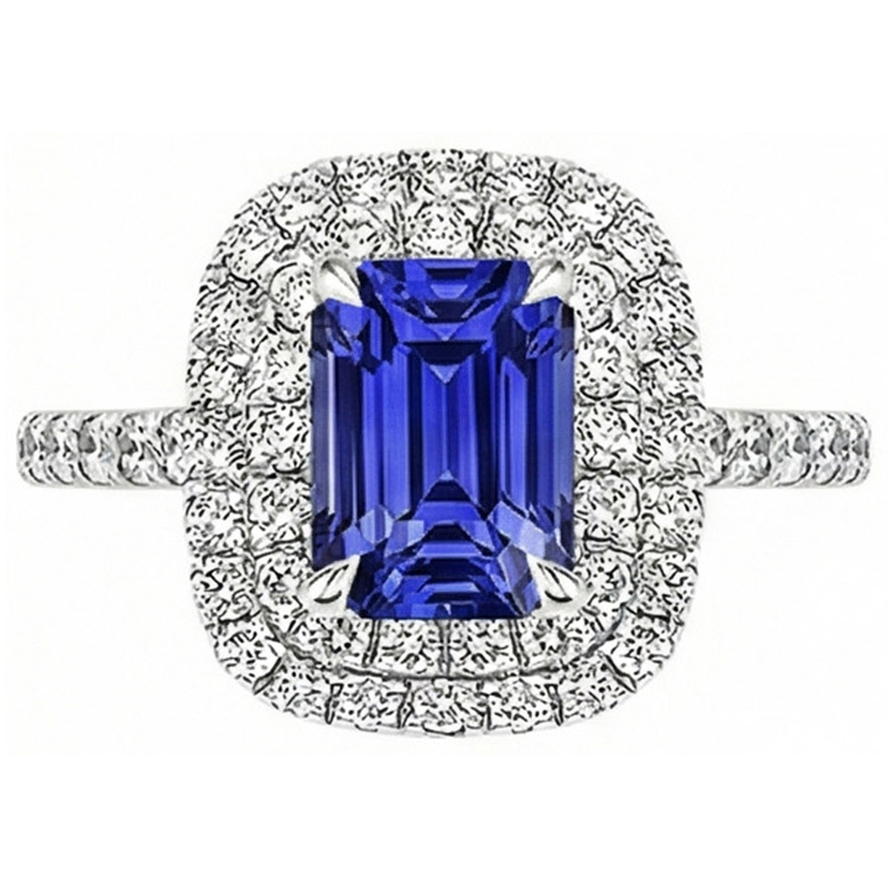 vero emerald diamante 5carati anello vista di profilo