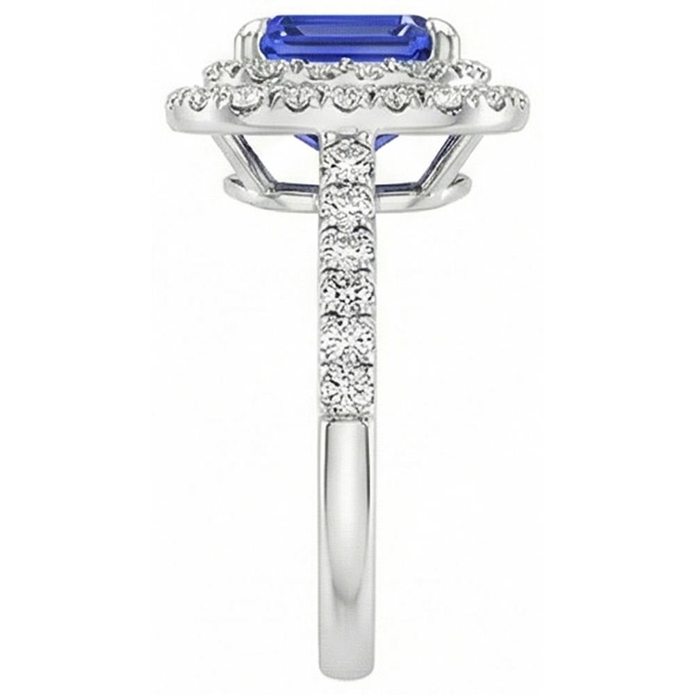 vero emerald diamante 5carati anello su bianco