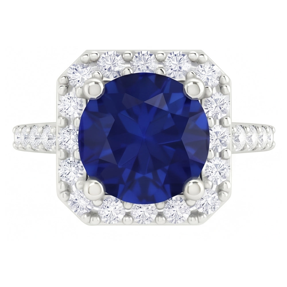 vero round diamante 2.70carati anello angolo laterale