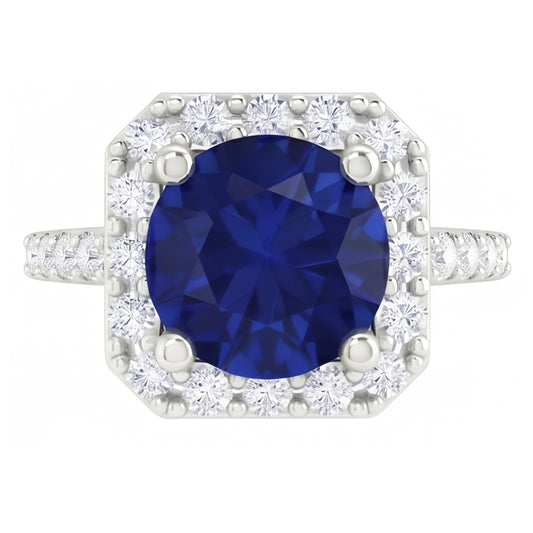 vero round diamante 2.70carati anello angolo laterale