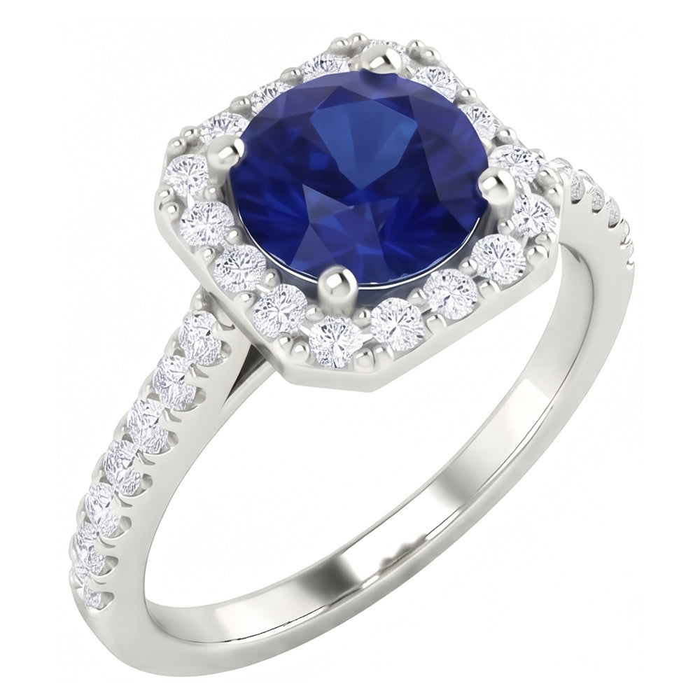 vero round diamante 2.70carati anello vista frontale