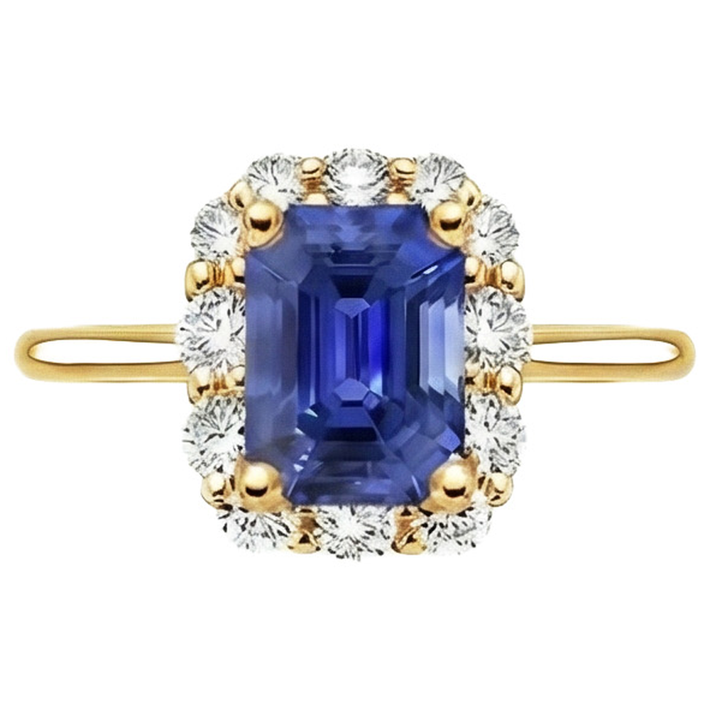 vero emerald diamante 4.25carati anello vista dall'alto