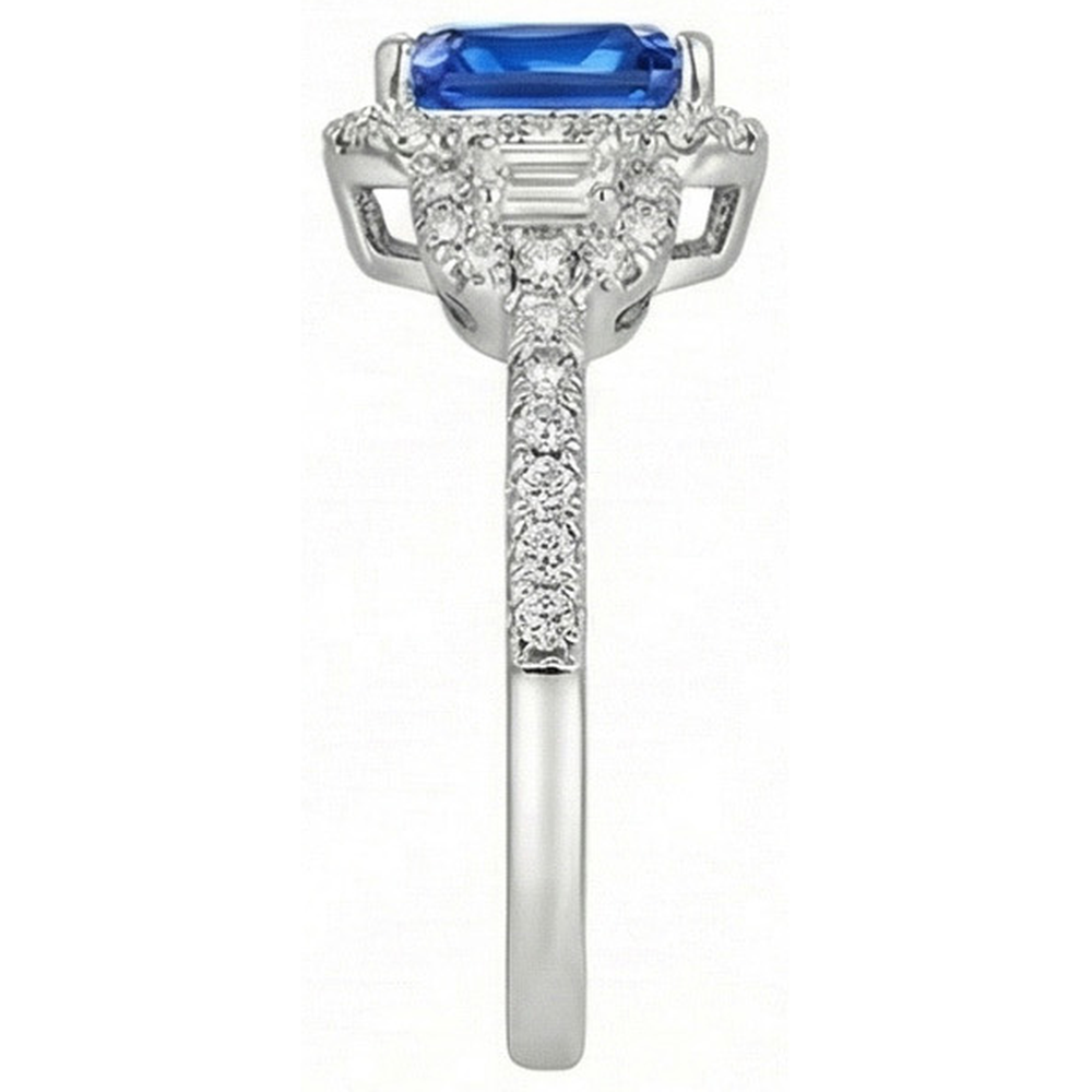 vero round diamante 4.50carati anello con accenti diamanti