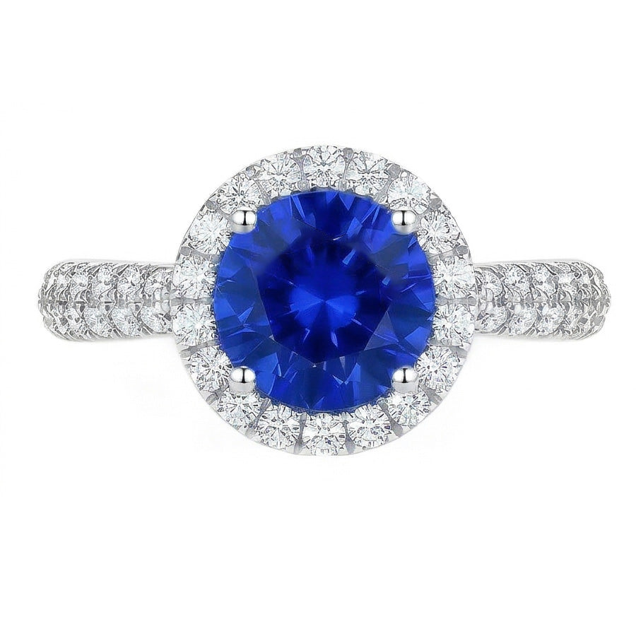 vero round diamante 3carati anello vista frontale
