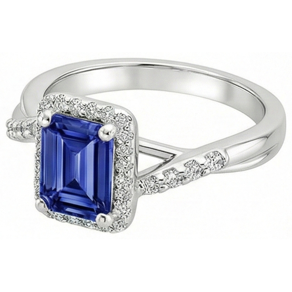 vero emerald diamante 4carati anello vista dall'alto