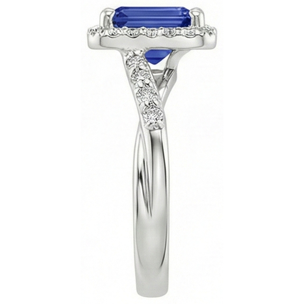 vero emerald diamante 4carati anello vista di profilo