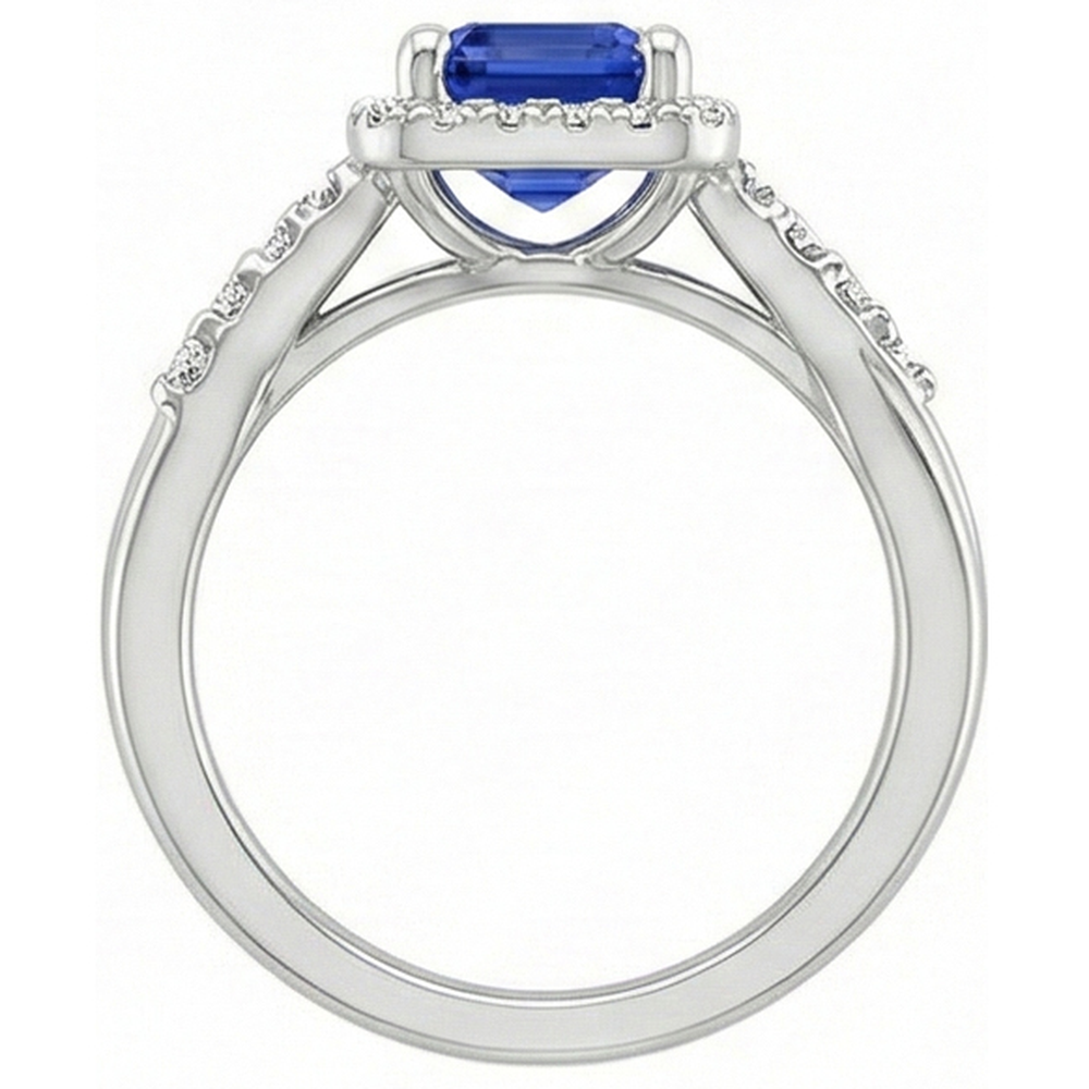 vero emerald diamante 4carati anello su bianco