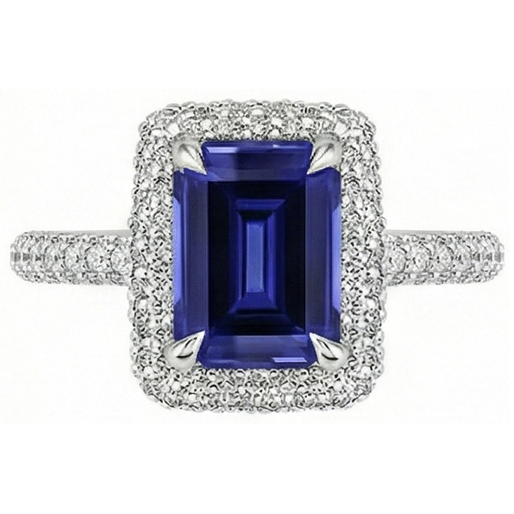 vero emerald diamante 4.50carati anello vista di profilo