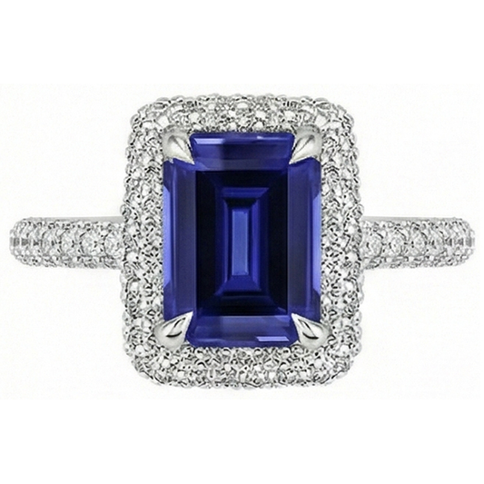 vero emerald diamante 4.50carati anello vista di profilo