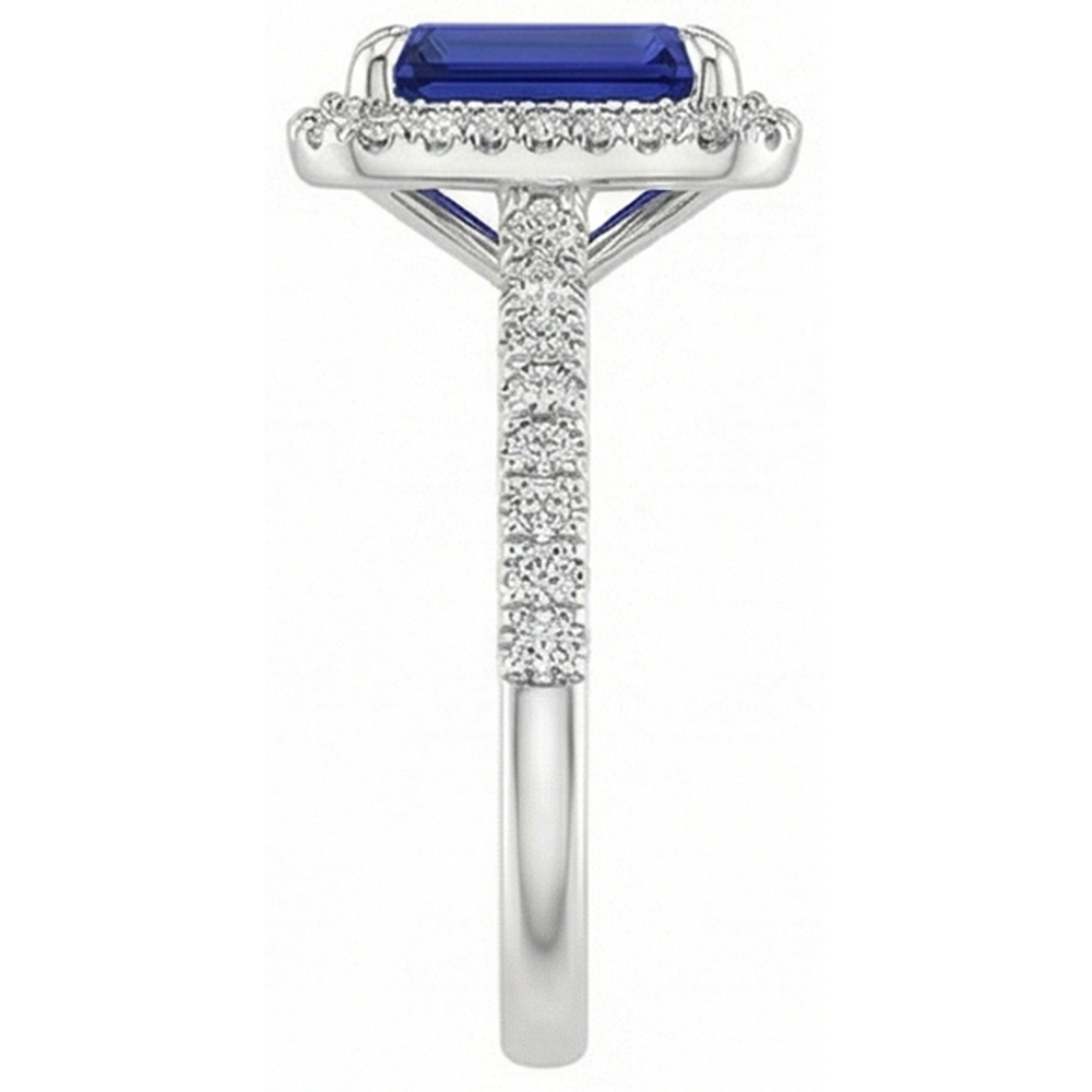 vero emerald diamante 4.50carati anello su bianco