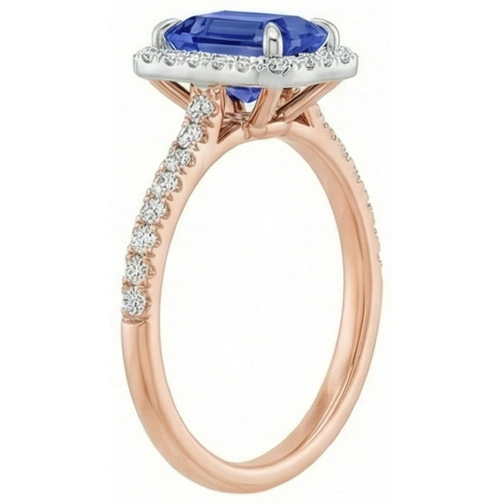 vero emerald diamante 4.25carati anello vista di profilo