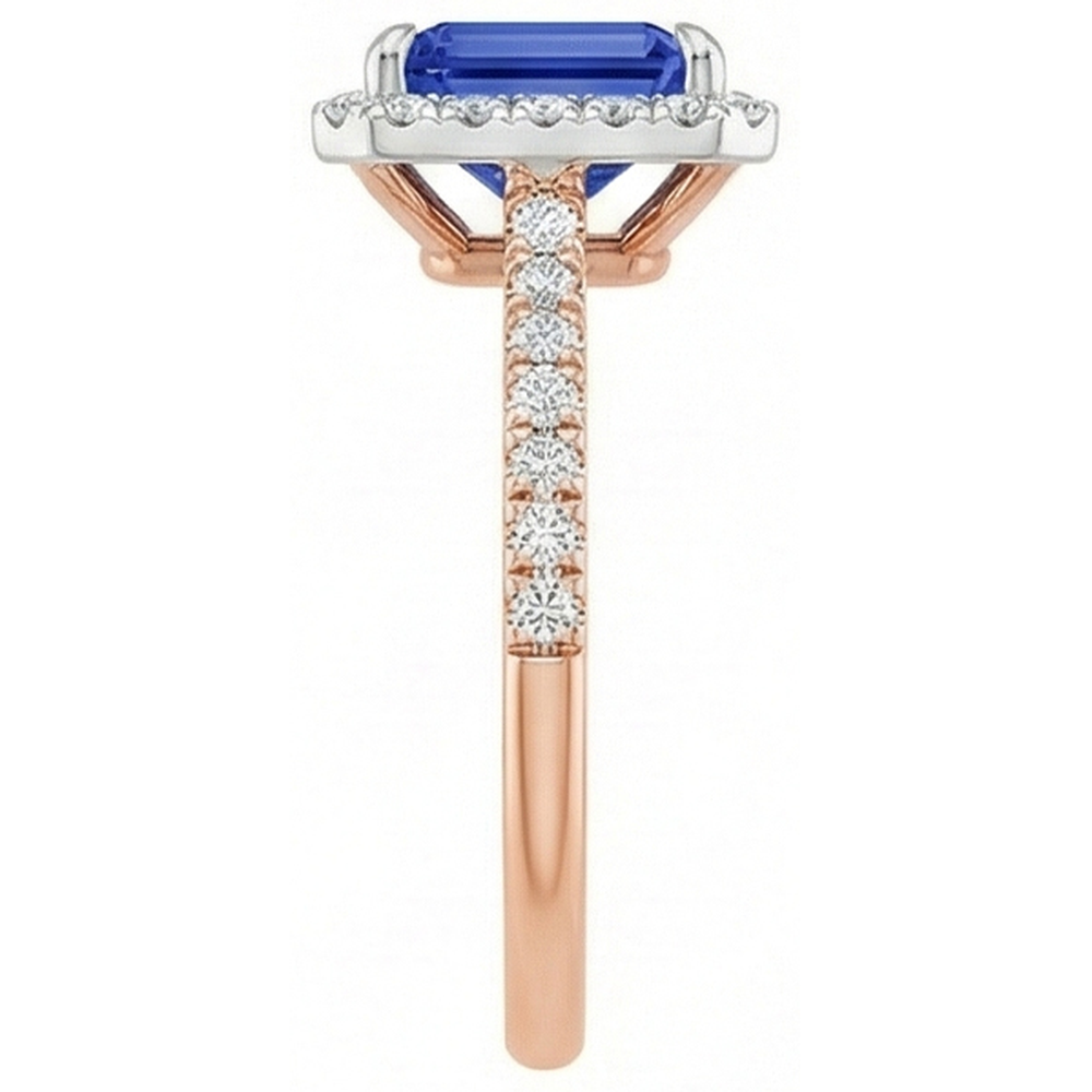 vero emerald diamante 4.25carati anello su bianco