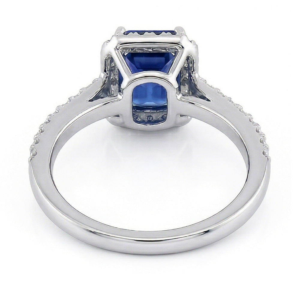 vero round diamante 3carati anello su bianco