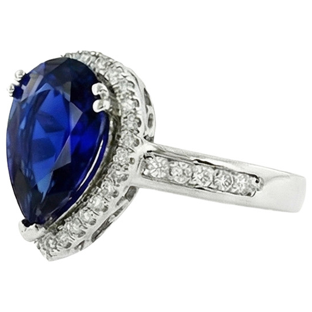 vero round diamante 3.75carati anello vista di profilo