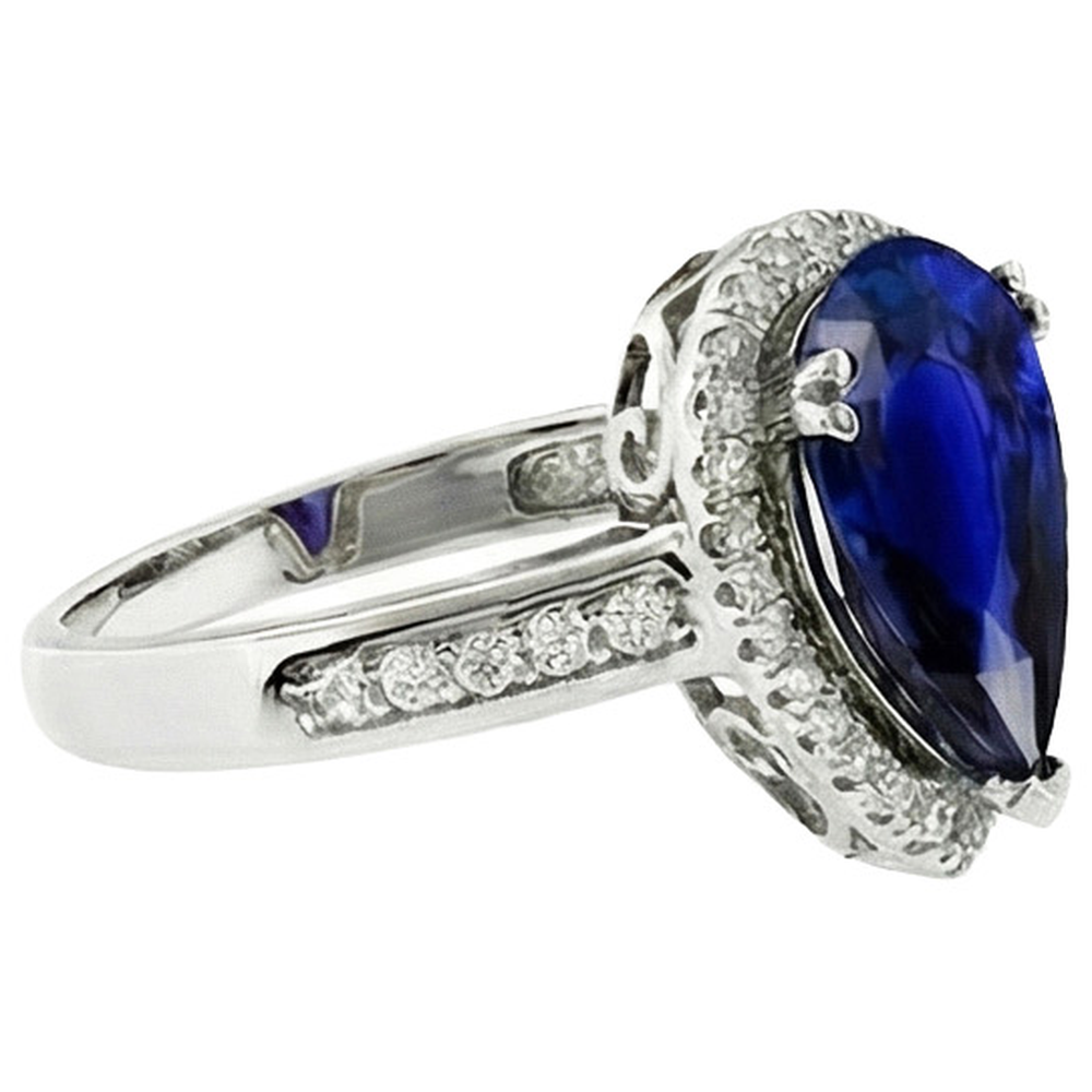 vero round diamante 3.75carati anello su bianco