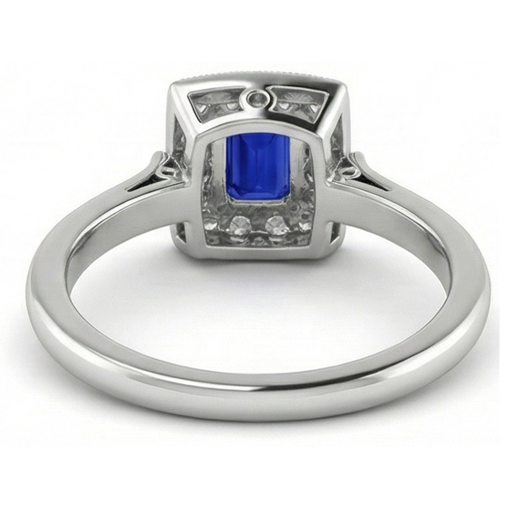 vero emerald diamante 2carati anello vista di profilo