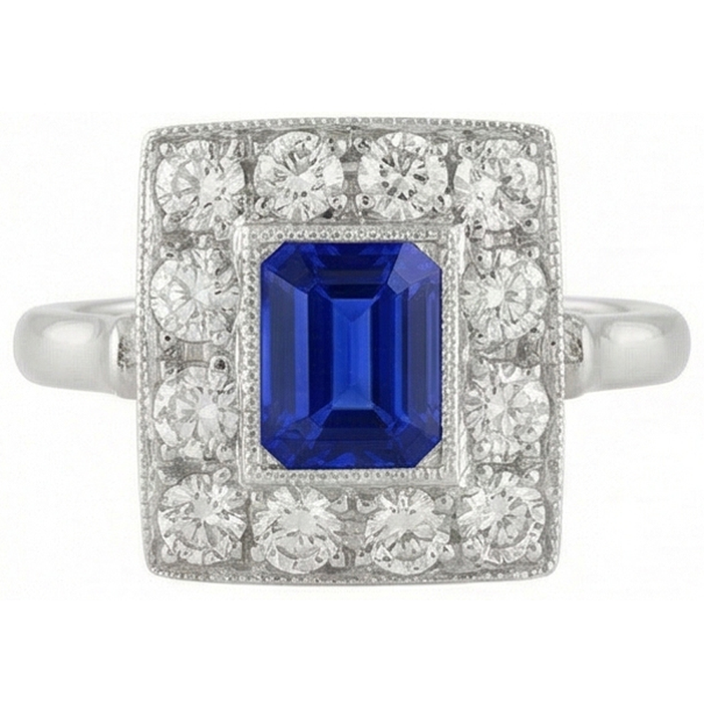 vero emerald diamante 2carati anello vista frontale