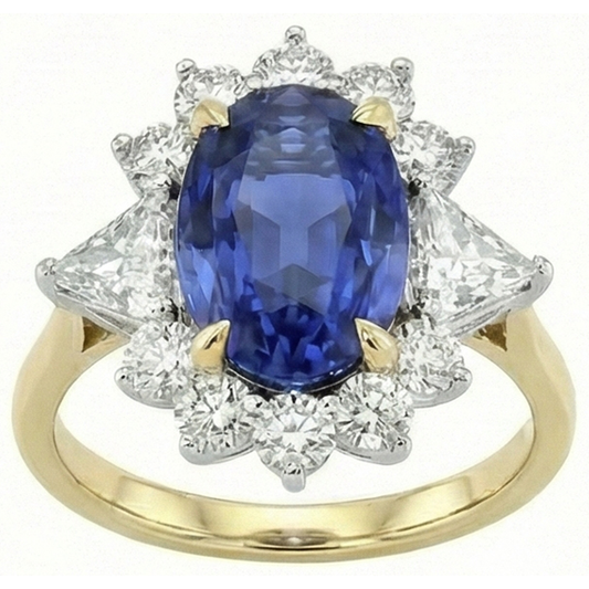 vero round diamante 4.25carati anello vista frontale