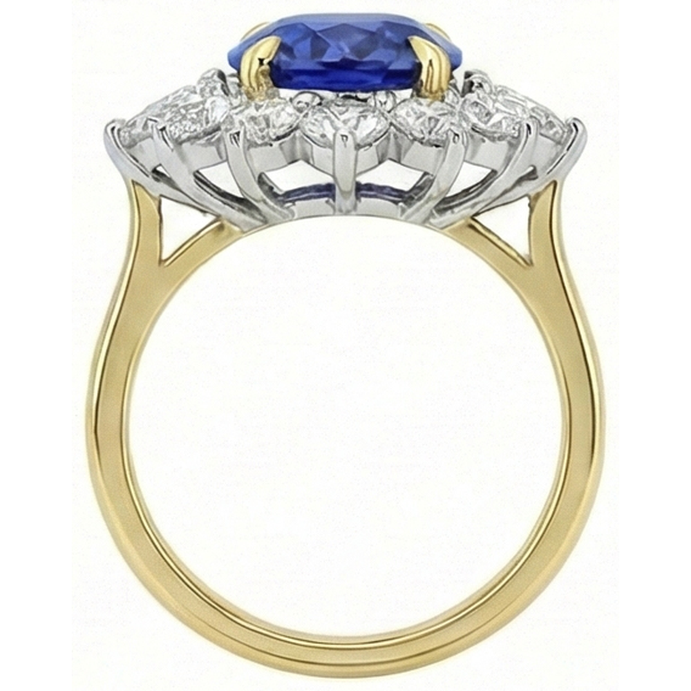 vero round diamante 4.25carati anello vista di profilo