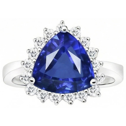 vero trillion diamante 4.60carati anello angolo laterale