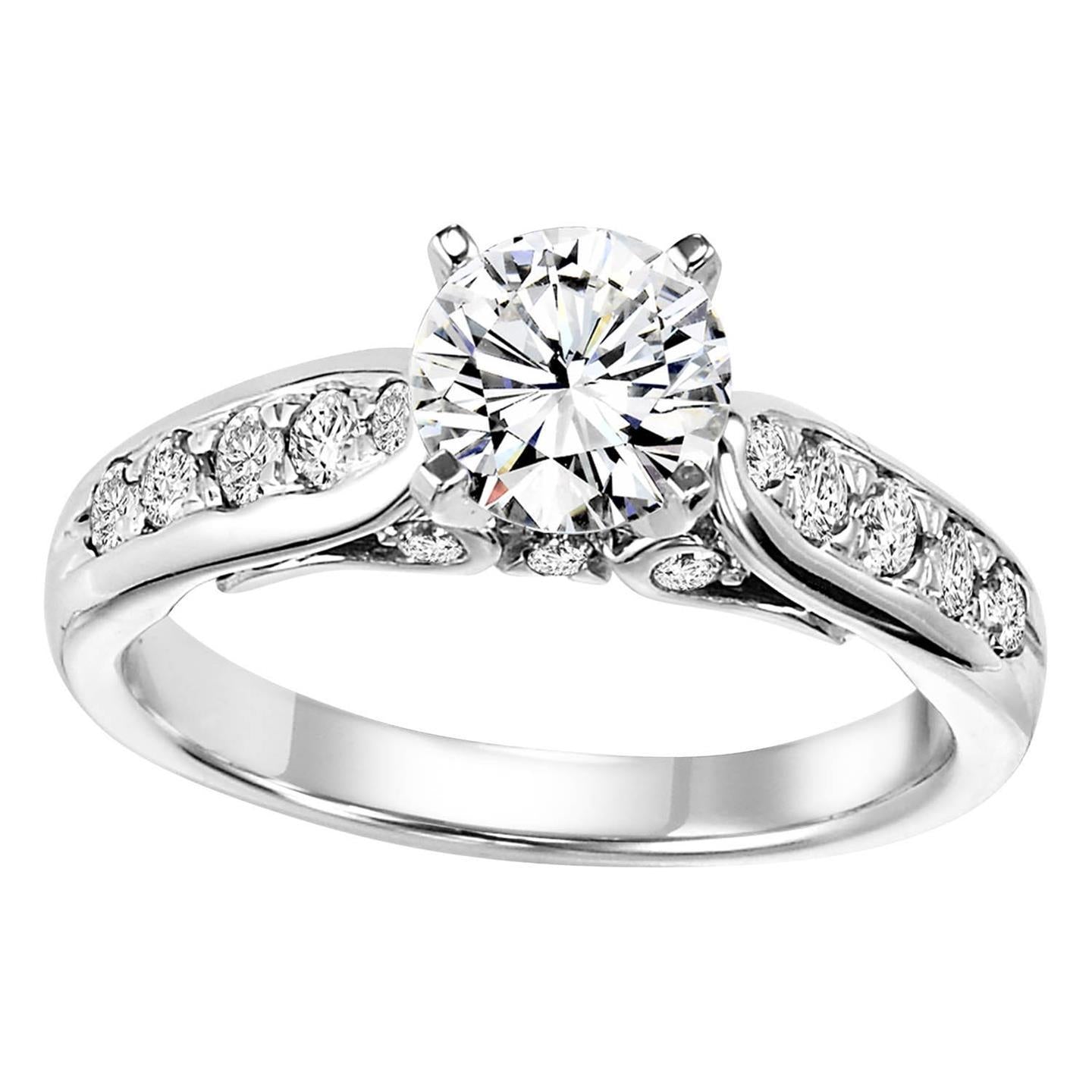Anello In Oro Bianco 14K Con Naturale Diamante Taglio Brillante Da 3.50 Carati
