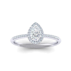 Anello In Oro Con Vero Diamante A Forma Di Pera Da 2.05 Carati