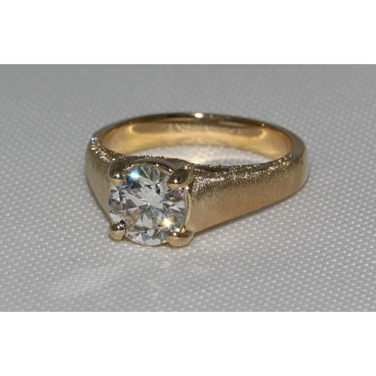 Anello In Oro Giallo Con Micro Pavé Di Vero Diamanti Da 3 Carati Novità